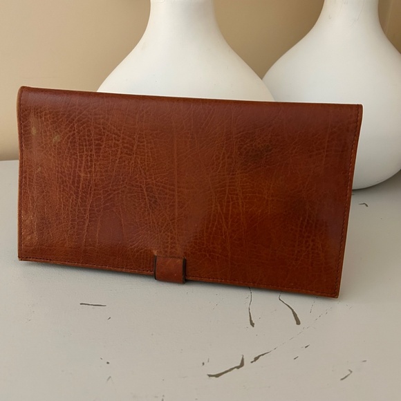 Vintage Leather Chequebook Wallet Made in Israel - Picture 8 of 13